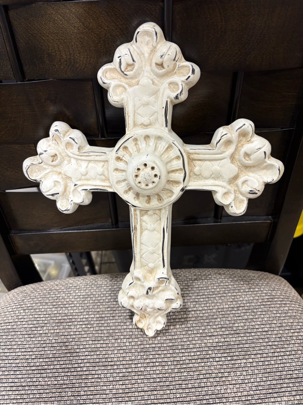 12x10” Distressed White Decorative Wall Cross - Brand Unspecified